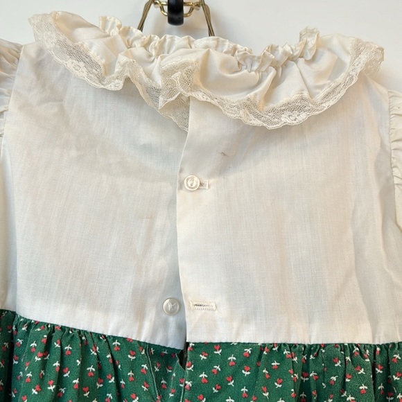 Winnie the Pooh, vintage Swiss floral, green and red white with ruffles dress 4T - Picture 8 of 16